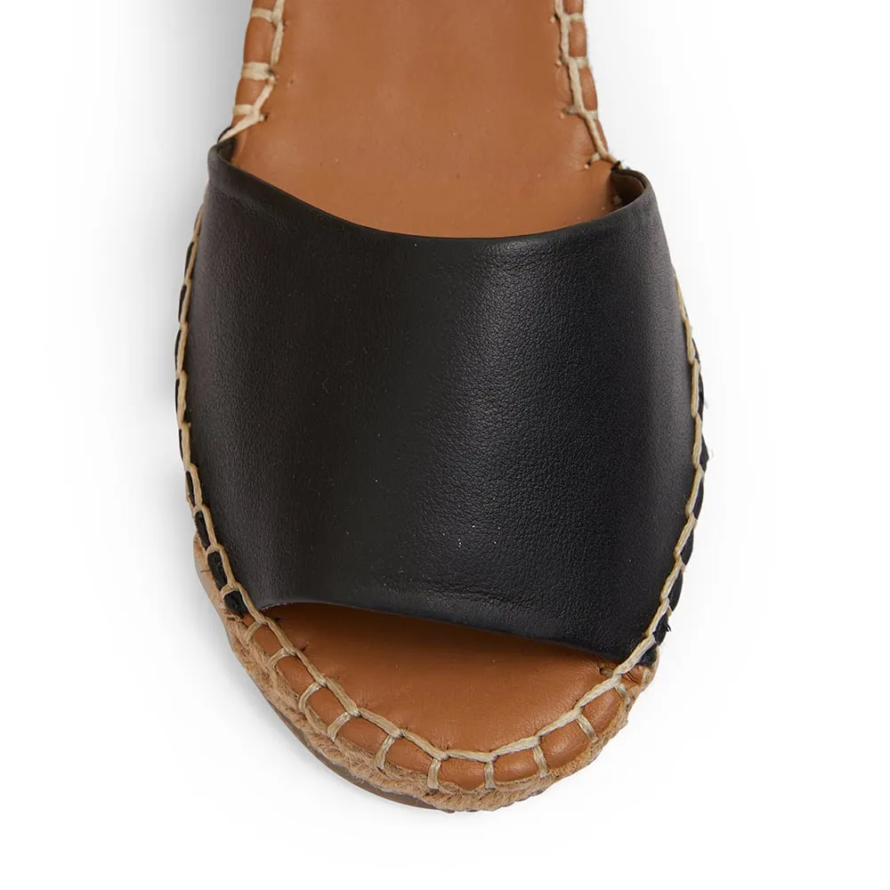 Henley Espadrille in Black Leather
