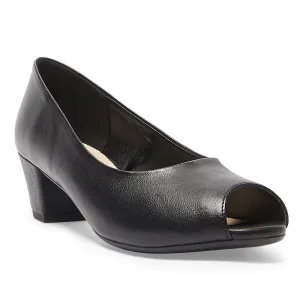 Hilary Heel in Black Leather