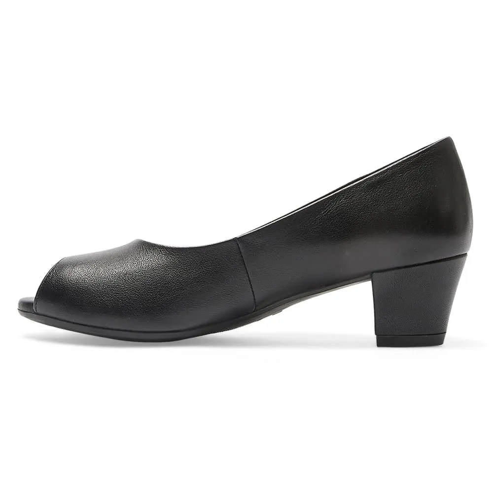 Hilary Heel in Black Leather