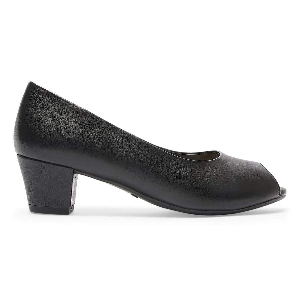 Hilary Heel in Black Leather