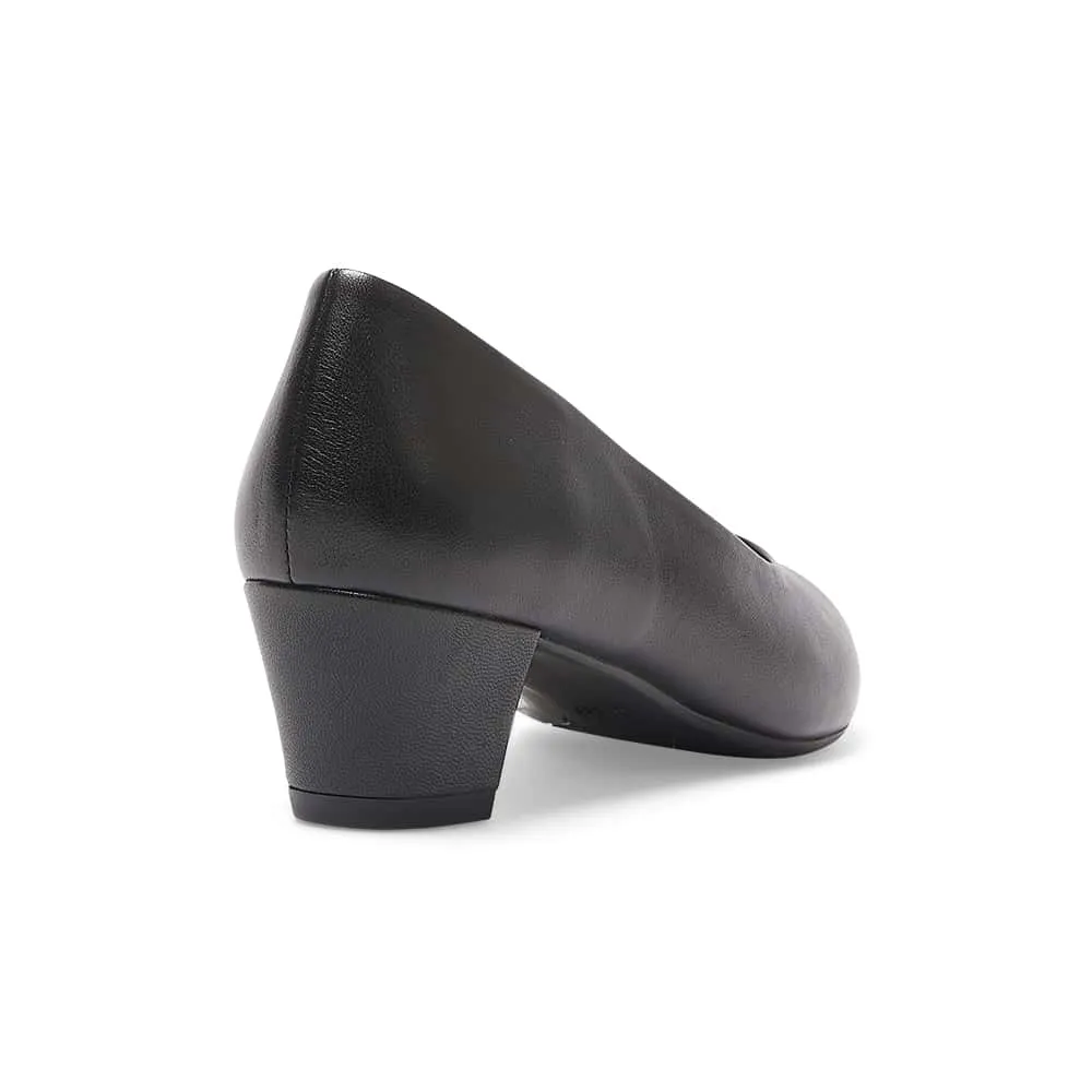 Hilary Heel in Black Leather