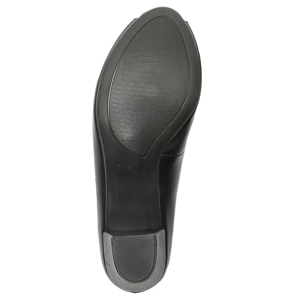 Hilary Heel in Black Leather