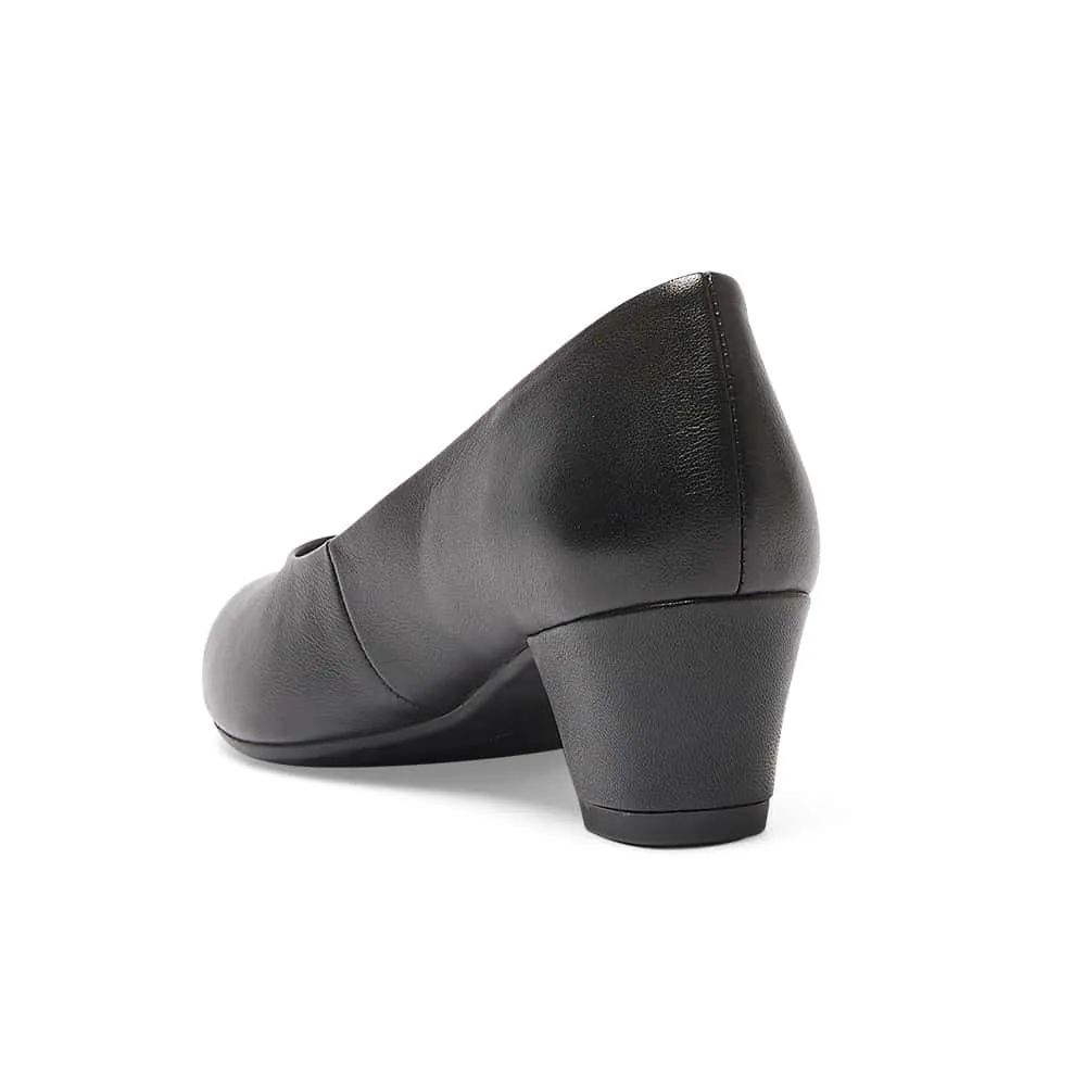 Hilary Heel in Black Leather