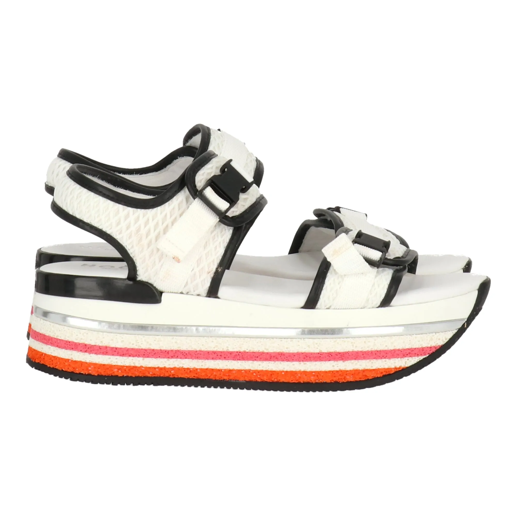 Hogan Womens Black/White Sandal