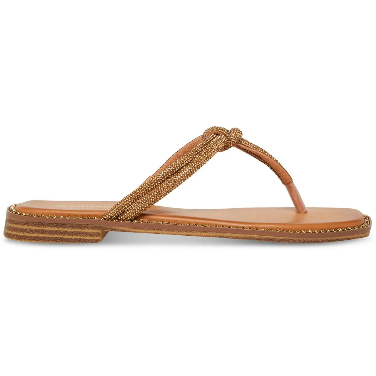 Holis Womens Embellished Thong T-Strap Sandals