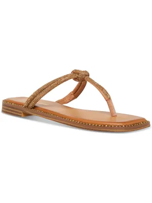 Holis Womens Embellished Thong T-Strap Sandals