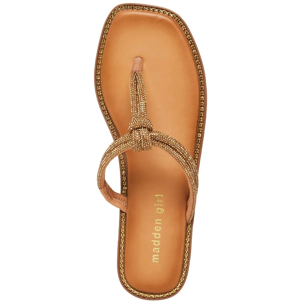 Holis Womens Embellished Thong T-Strap Sandals