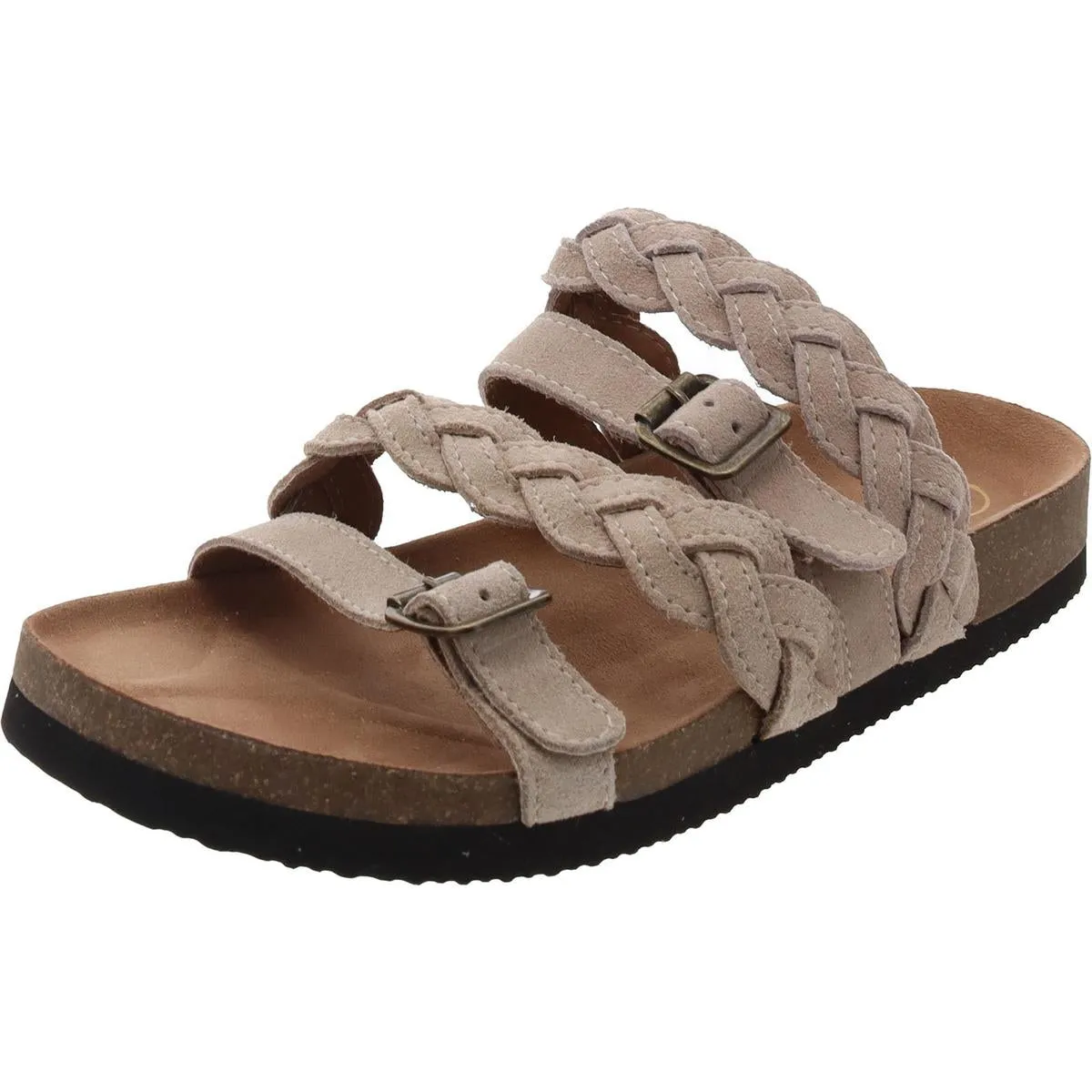 Holland Womens Buckle Braided Footbed Sandals