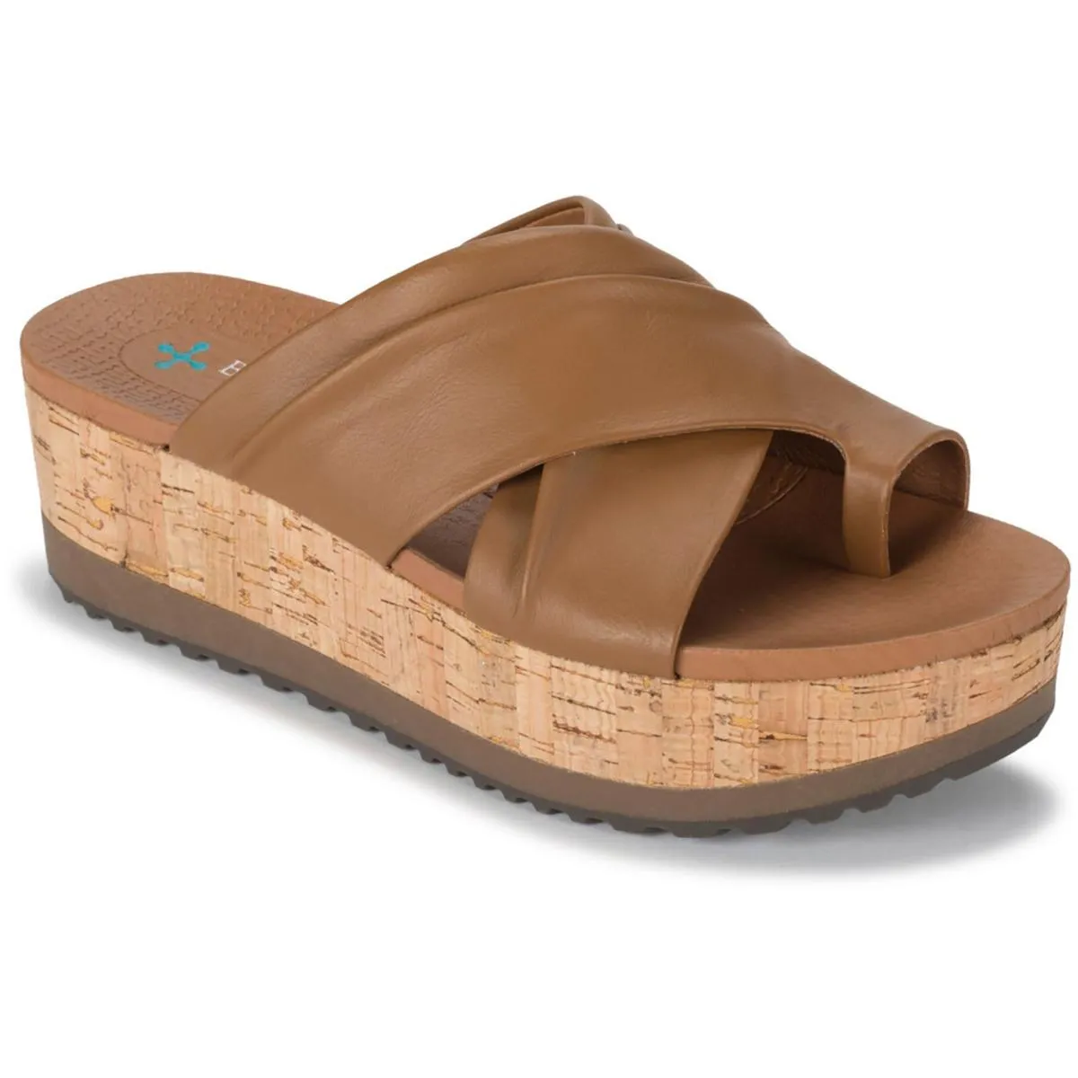 Holly Womens Faux Leather Slip On Slide Sandals