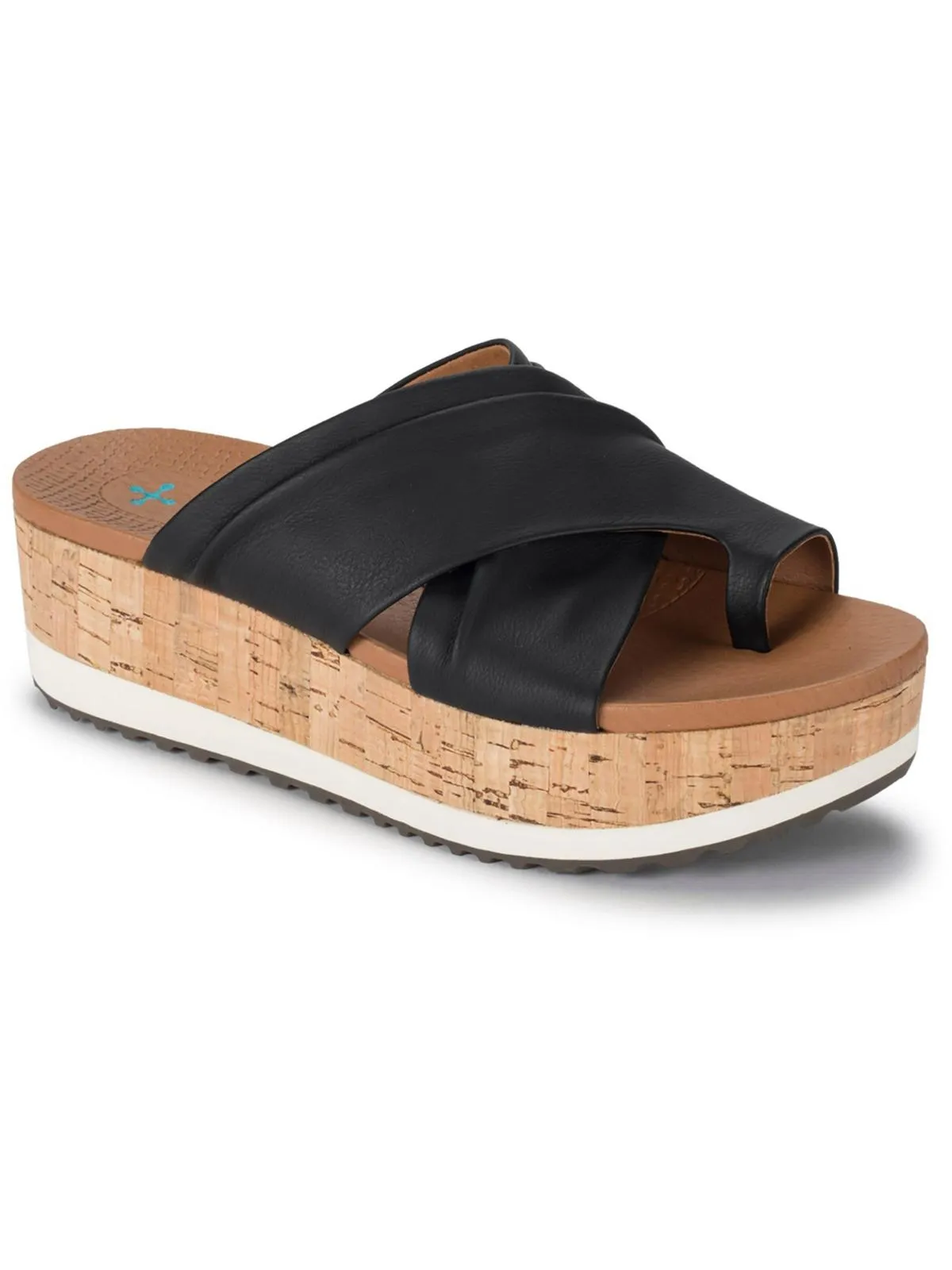 Holly Womens Faux Leather Slip On Slide Sandals
