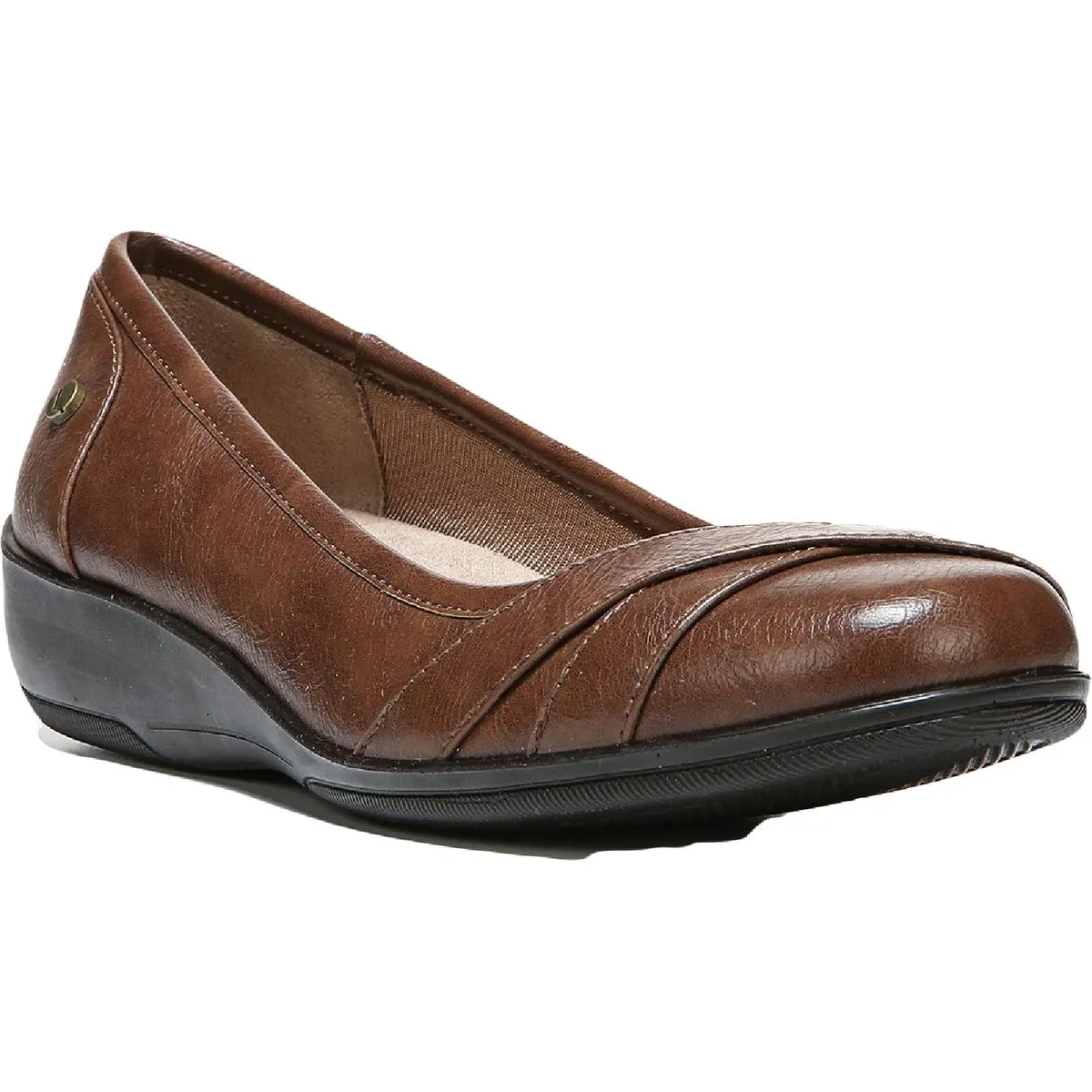 I Loyal Womens Faux Leather Closed Toe Ballet Flats
