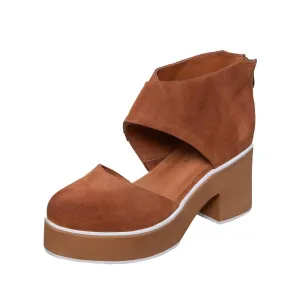 Iris Suede Sandal In Cognac