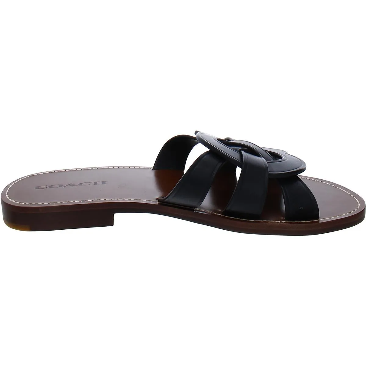 Issa Womens Leather Slip On Flip-Flops