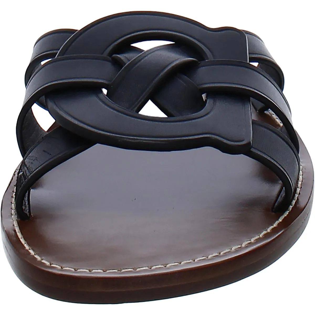 Issa Womens Leather Slip On Flip-Flops