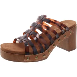 Jack V Womens Studded Caged Block Heel