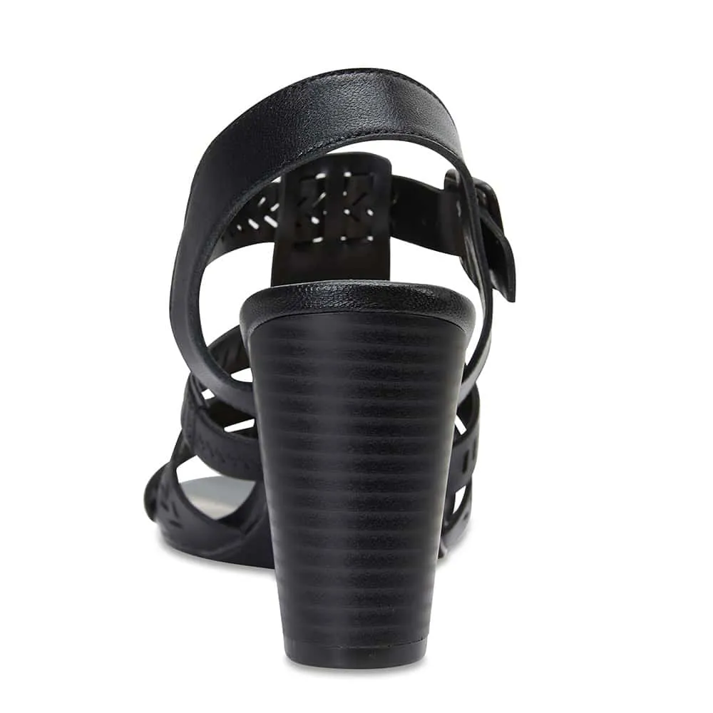 Jamaica Heel in Black Leather