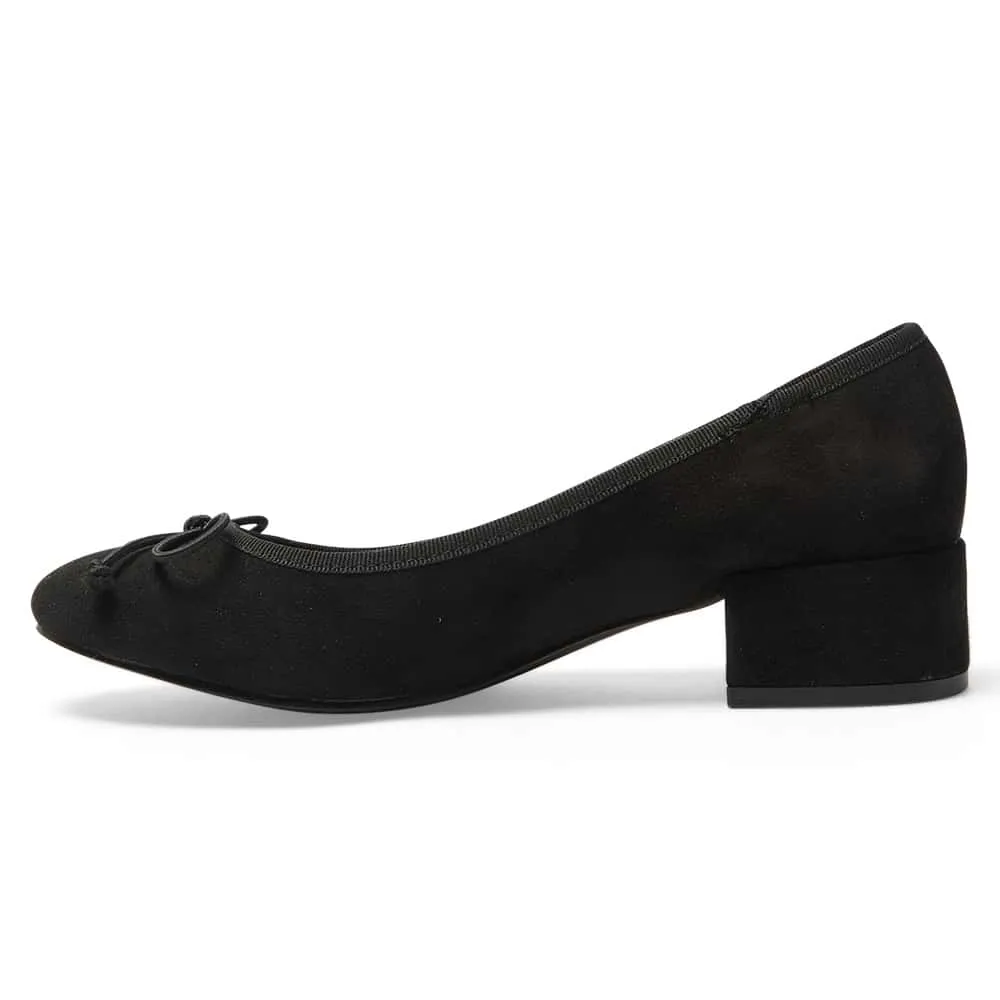 Janet Heel in Black Suede