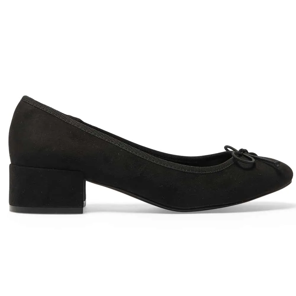 Janet Heel in Black Suede
