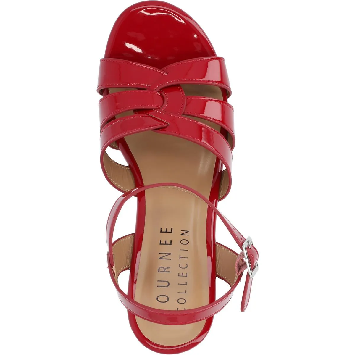Jania Womens Patent Round Toe Platform Sandals