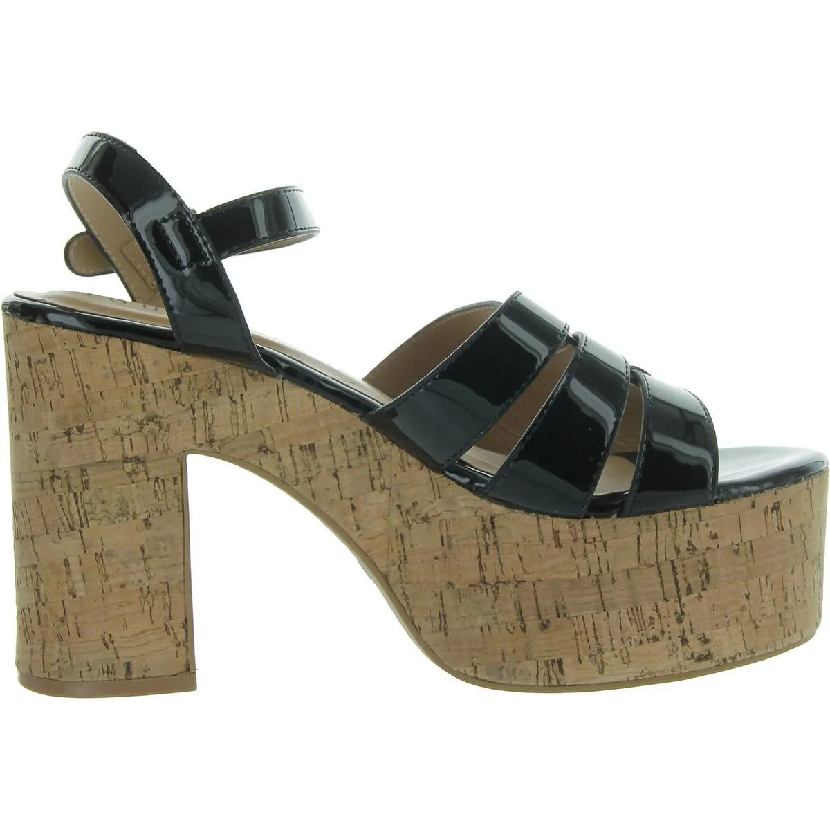Jania Womens Patent Round Toe Platform Sandals
