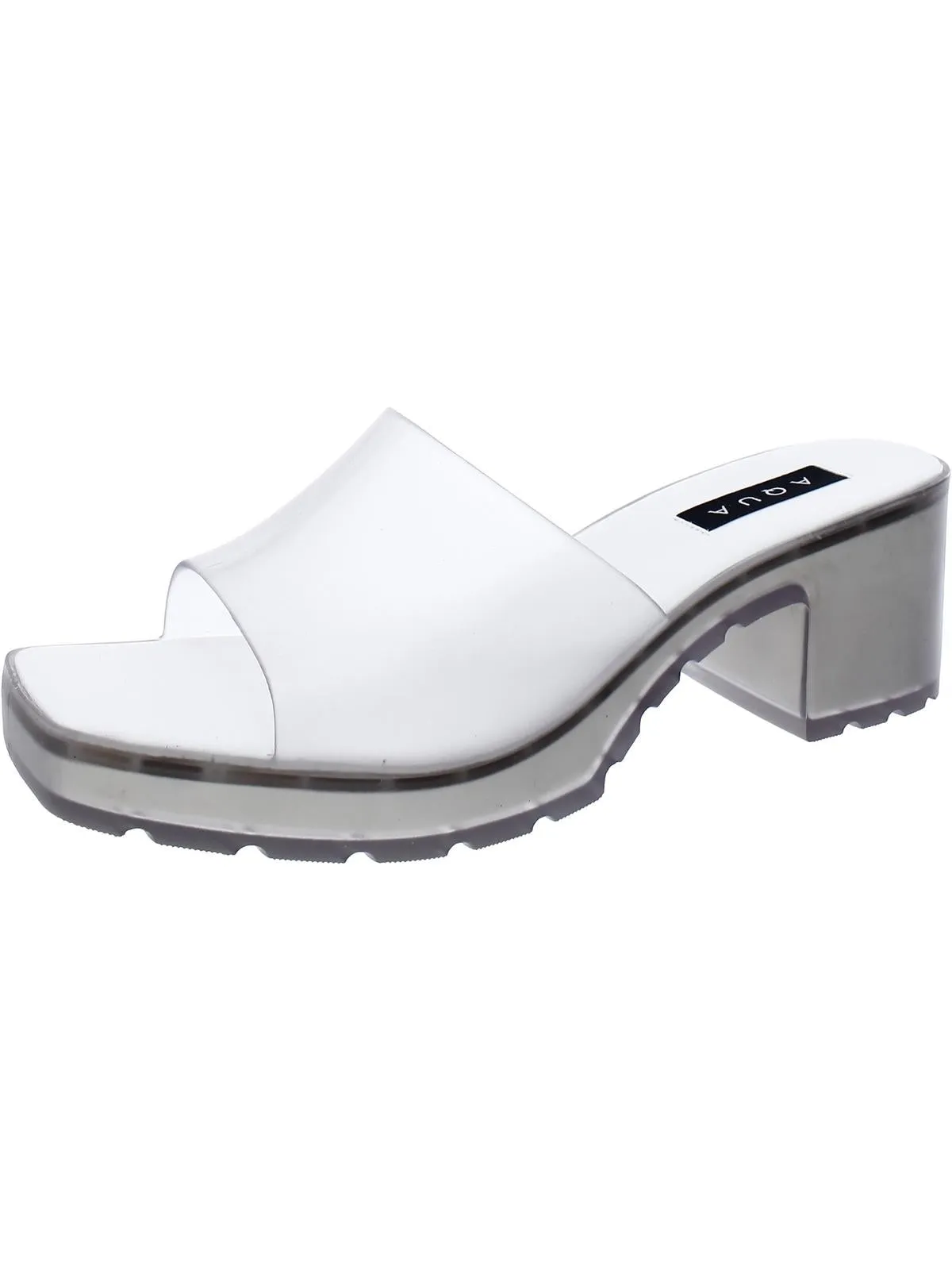 Jelly Womens Block Heel Slip-on Heels