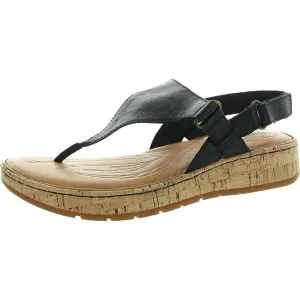 Jenelle Womens Solid Leather Flatform Sandals