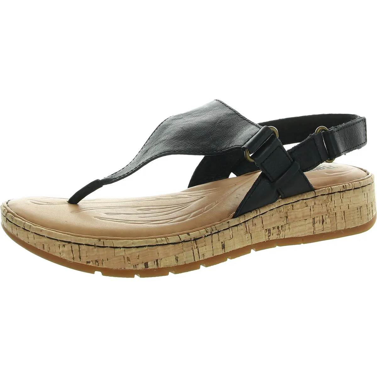 Jenelle Womens Solid Leather Flatform Sandals