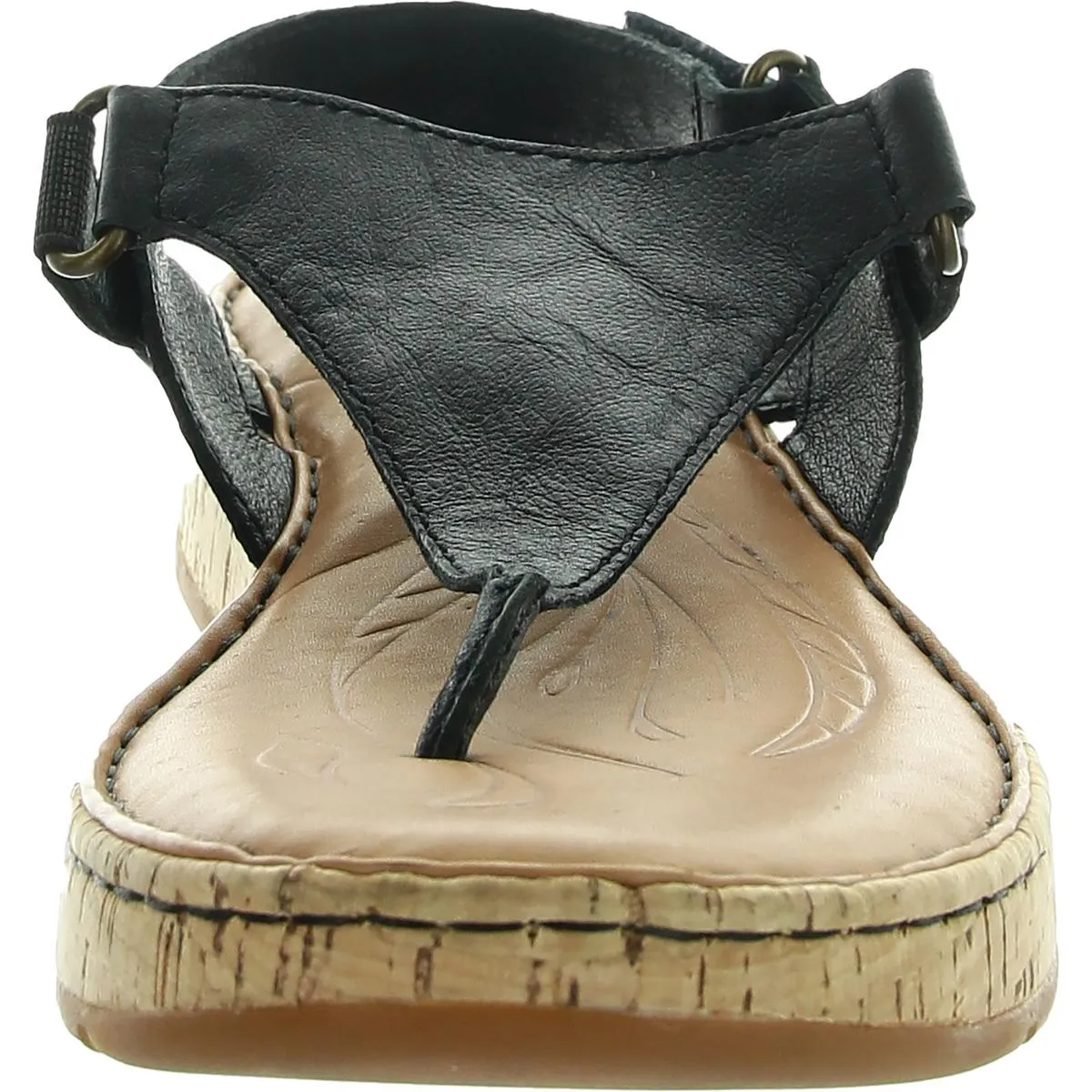 Jenelle Womens Solid Leather Flatform Sandals
