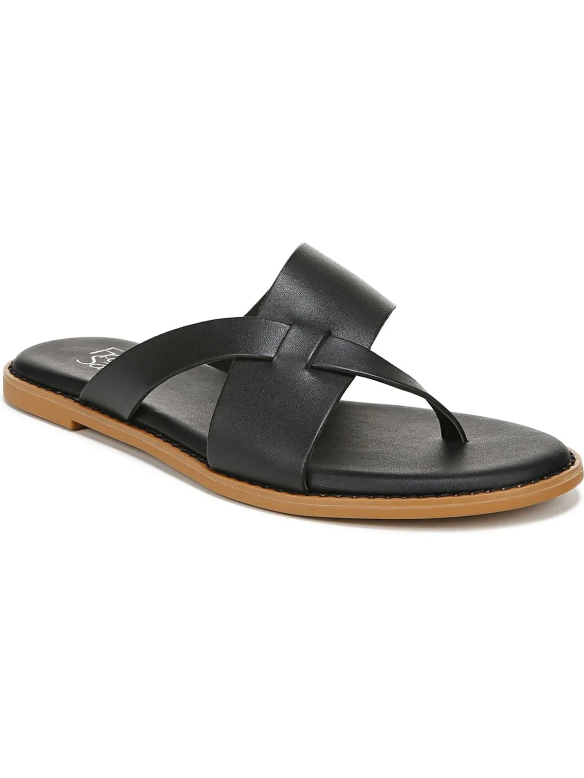 Jenice Womens Leather Slip On Thong Sandals