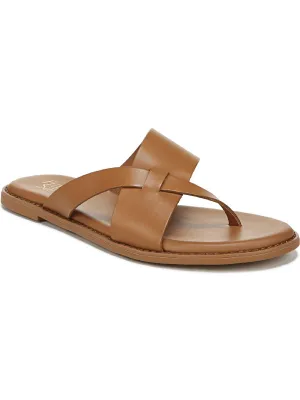 Jenice Womens Leather Slip On Thong Sandals