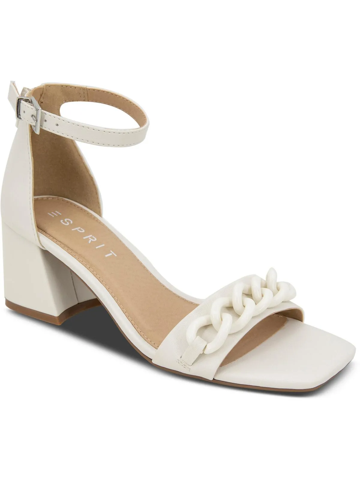 Jessa Womens Faux Leather Heels Ankle Strap