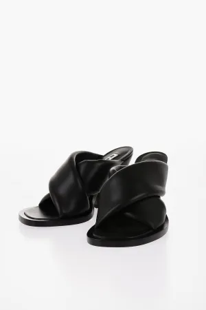 Jil Sander Criss Cross Designed Leather Mules 10Cm