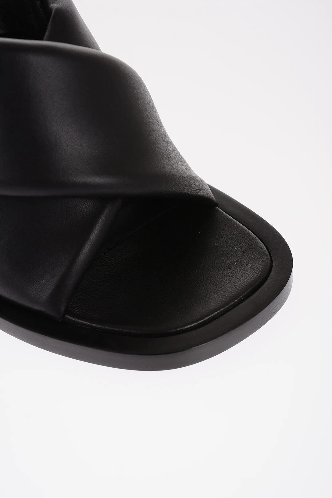 Jil Sander Criss Cross Designed Leather Mules 10Cm