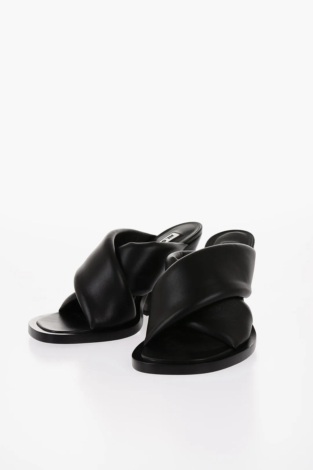 Jil Sander Criss Cross Designed Leather Mules 10Cm