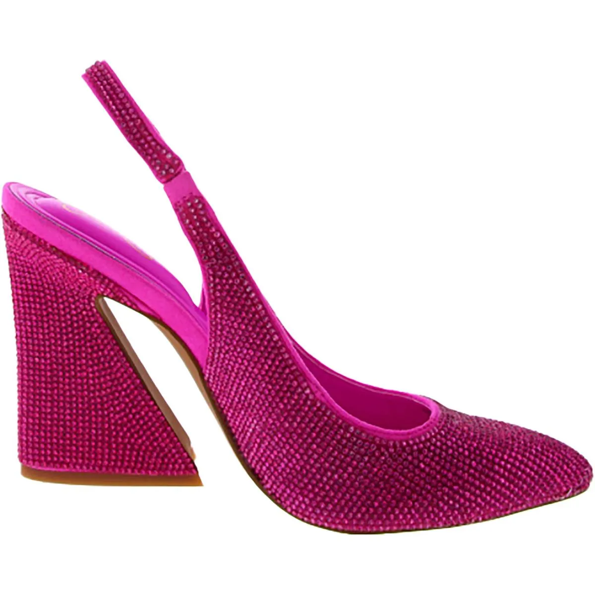 Jiles Womens Faux Suede Rhinestone Slingback Heels