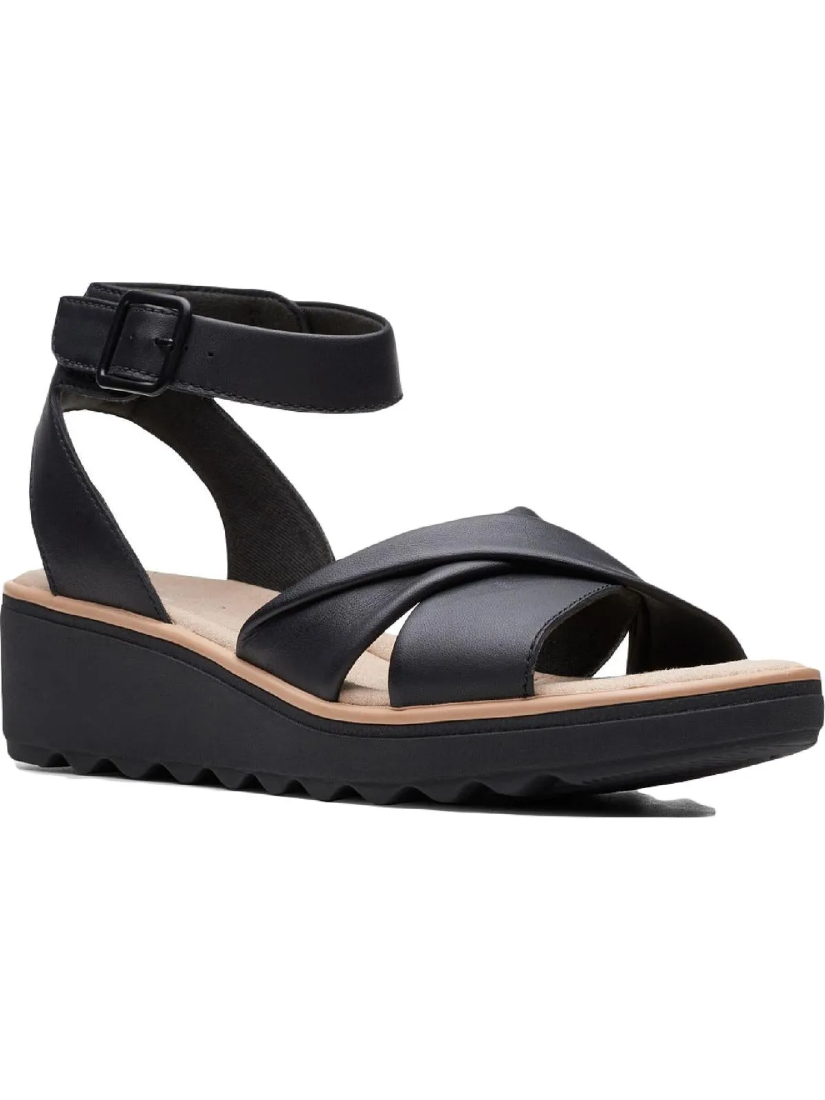 Jillian Bella Womens Padded Insole Open Toe Wedge Sandals
