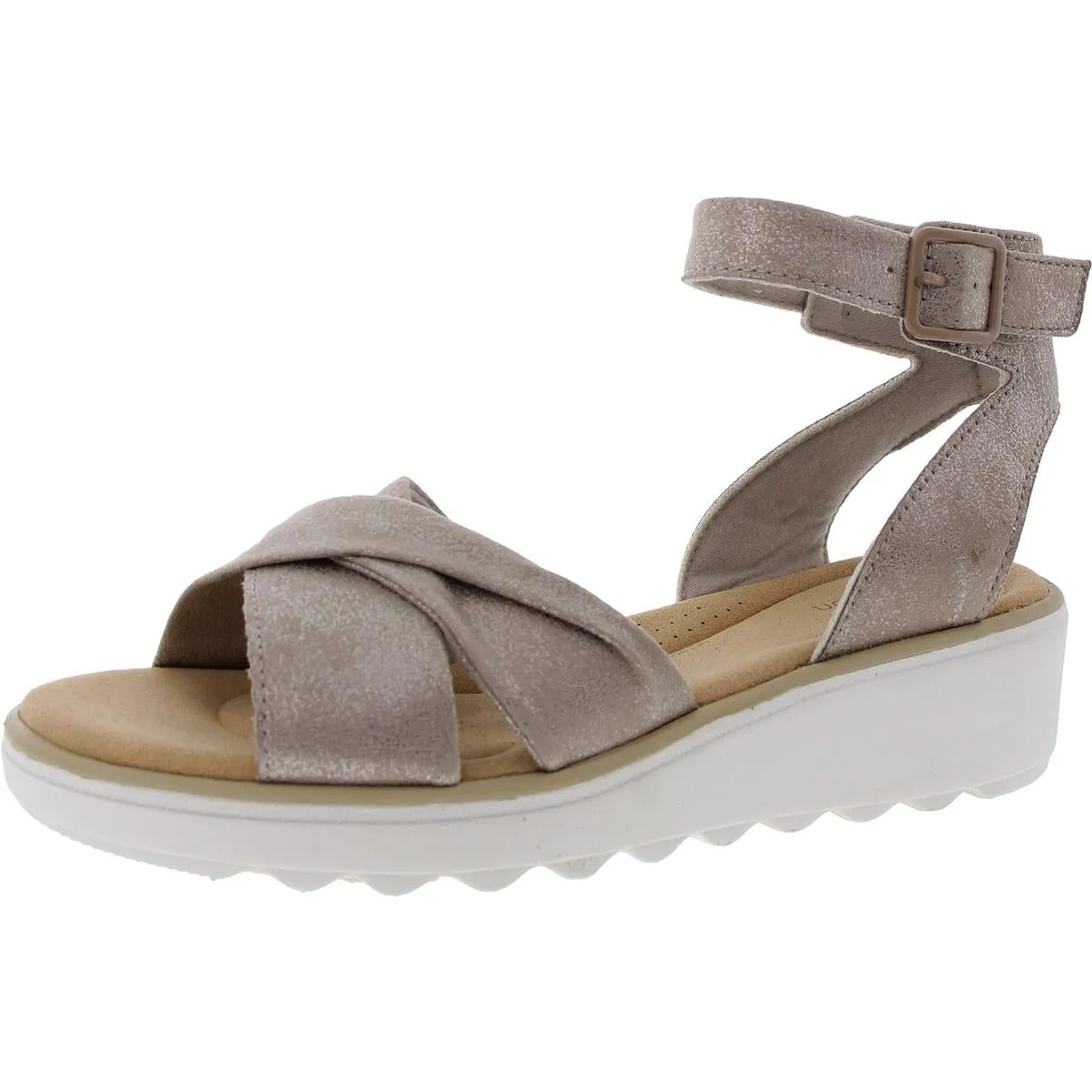 Jillian Bella Womens Padded Insole Open Toe Wedge Sandals