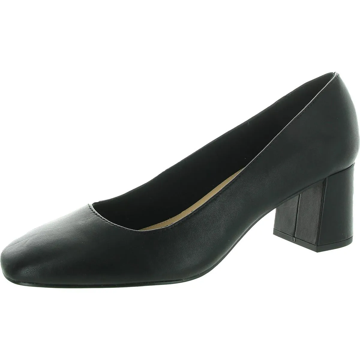 Jillian Womens Solid Leather Block Heels