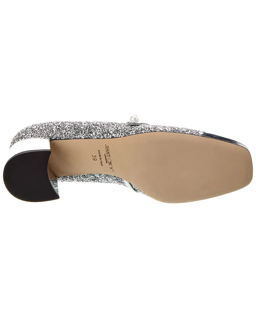 Jimmy Choo Elisa 45 Glitter & Leather Pump