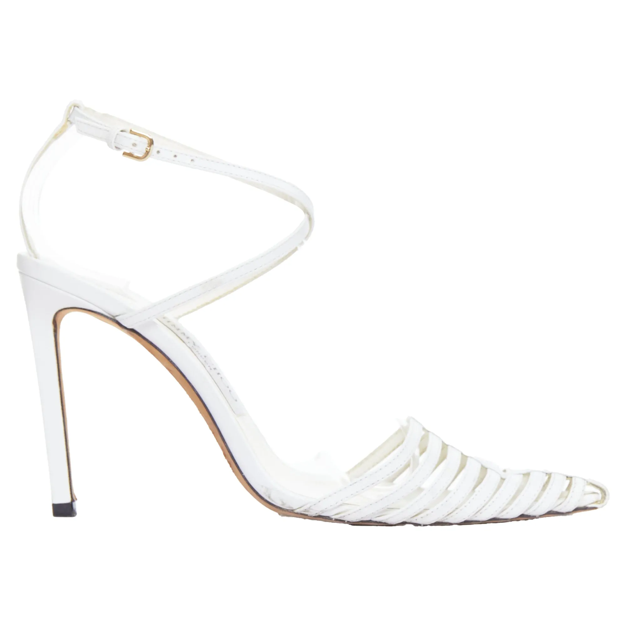 Jimmy Choo Tamai leather caged toe criss cross sandals