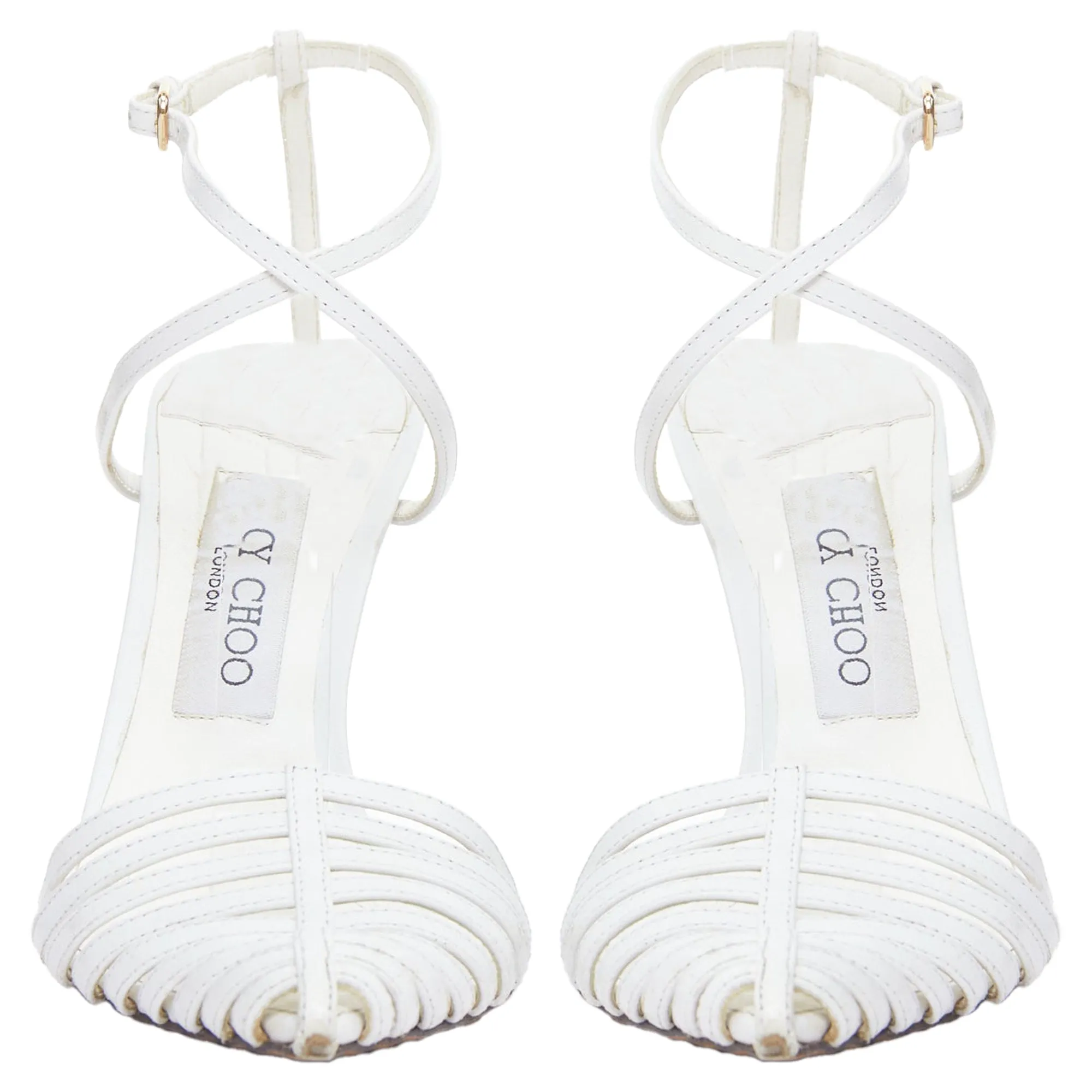 Jimmy Choo Tamai leather caged toe criss cross sandals