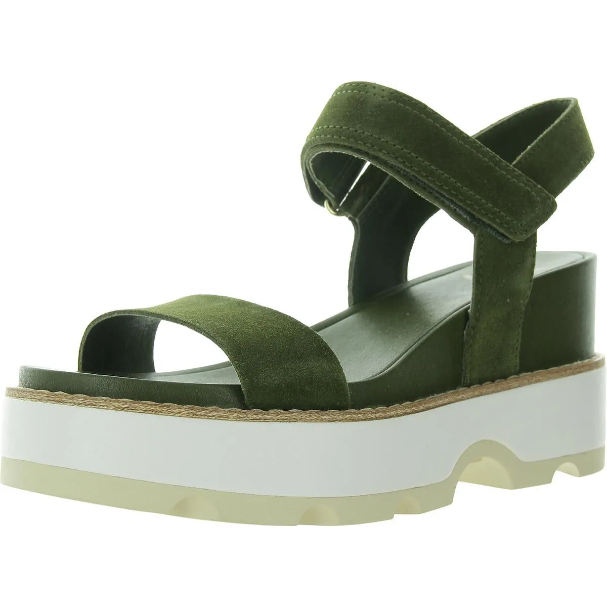 Joanie IV Womens Leather Slip On Wedge Sandals