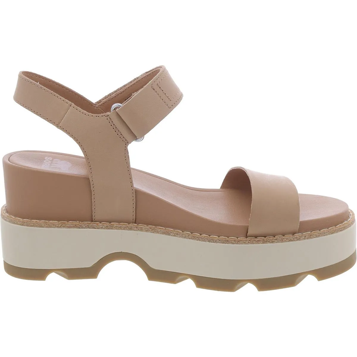 Joanie IV Womens Leather Slip On Wedge Sandals