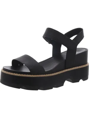 Joanie IV Womens Leather Slip On Wedge Sandals