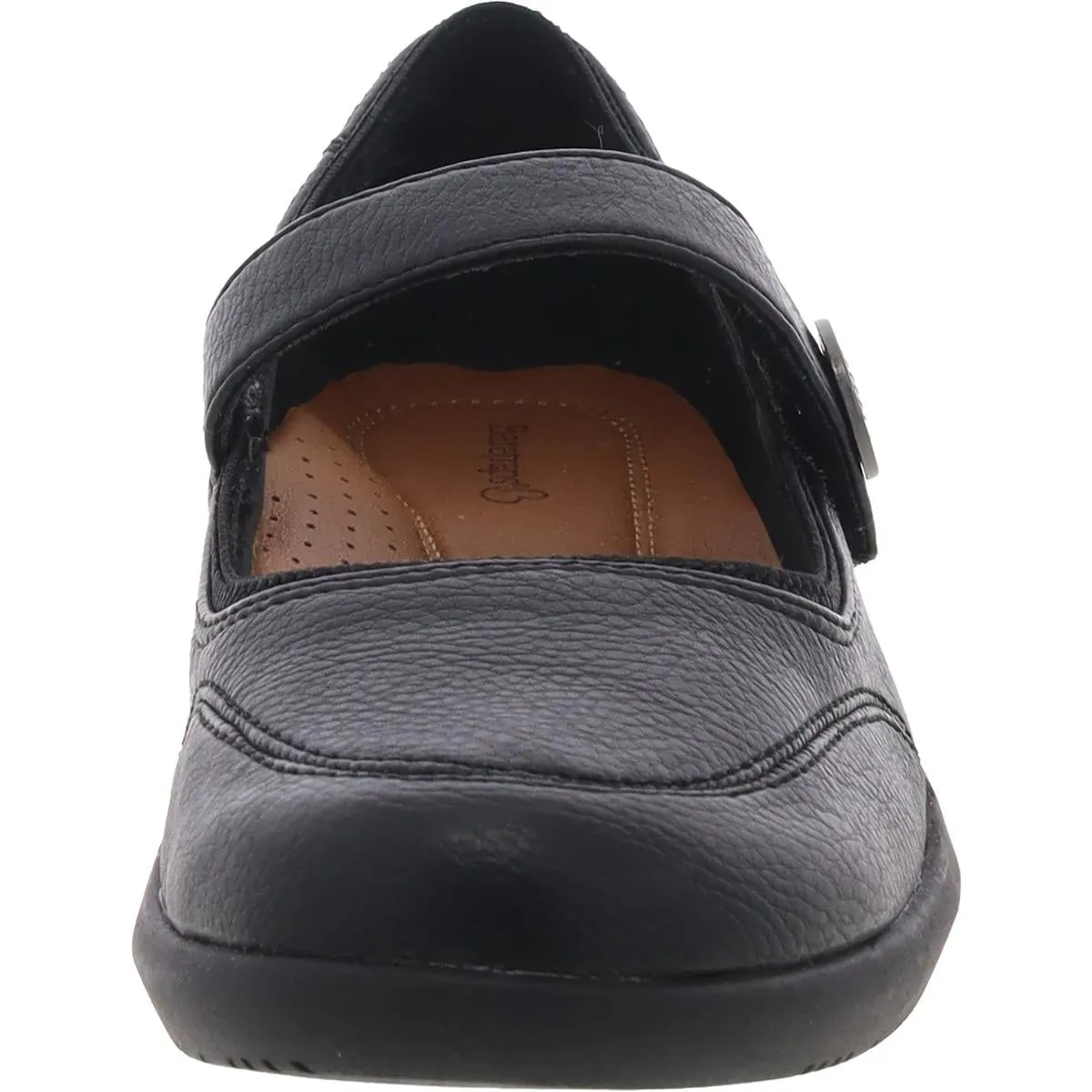 Joesie  Womens Solid Faux Leather Mary Janes