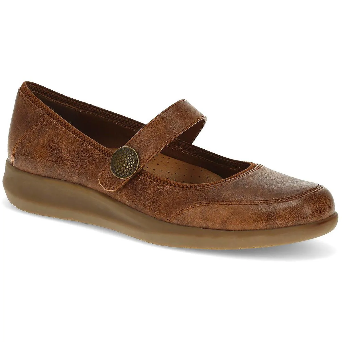 Joesie  Womens Solid Faux Leather Mary Janes