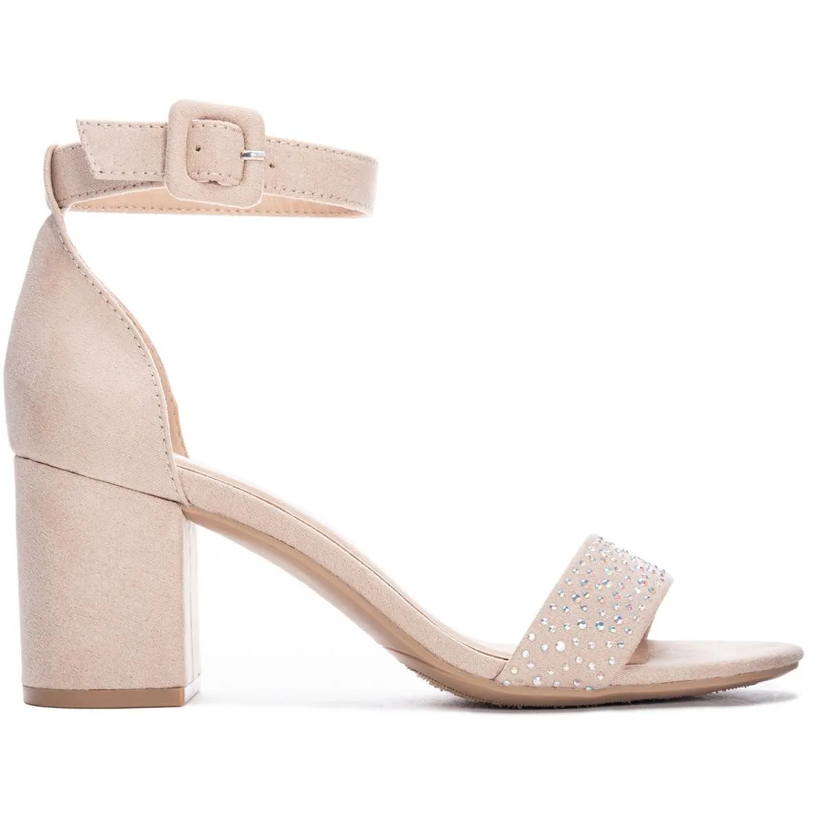 Jolly Womens Faux Suede Ankle Strap Block Heels