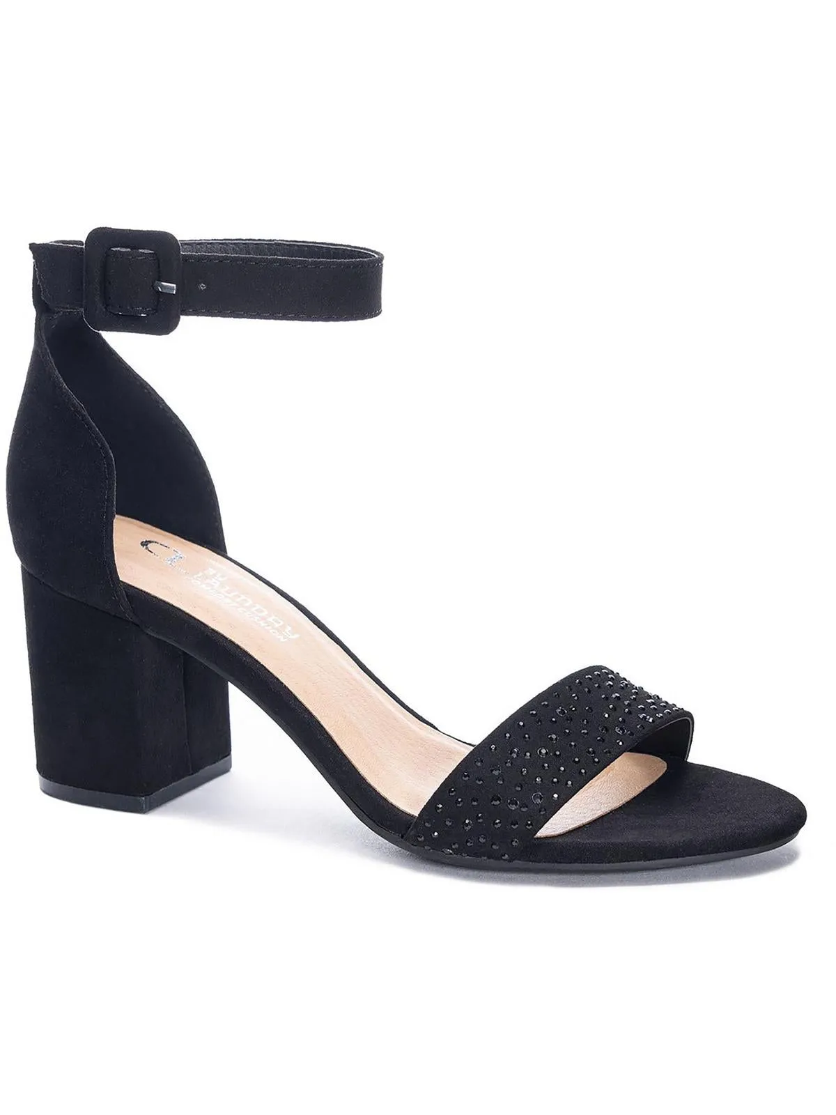 Jolly Womens Faux Suede Ankle Strap Block Heels