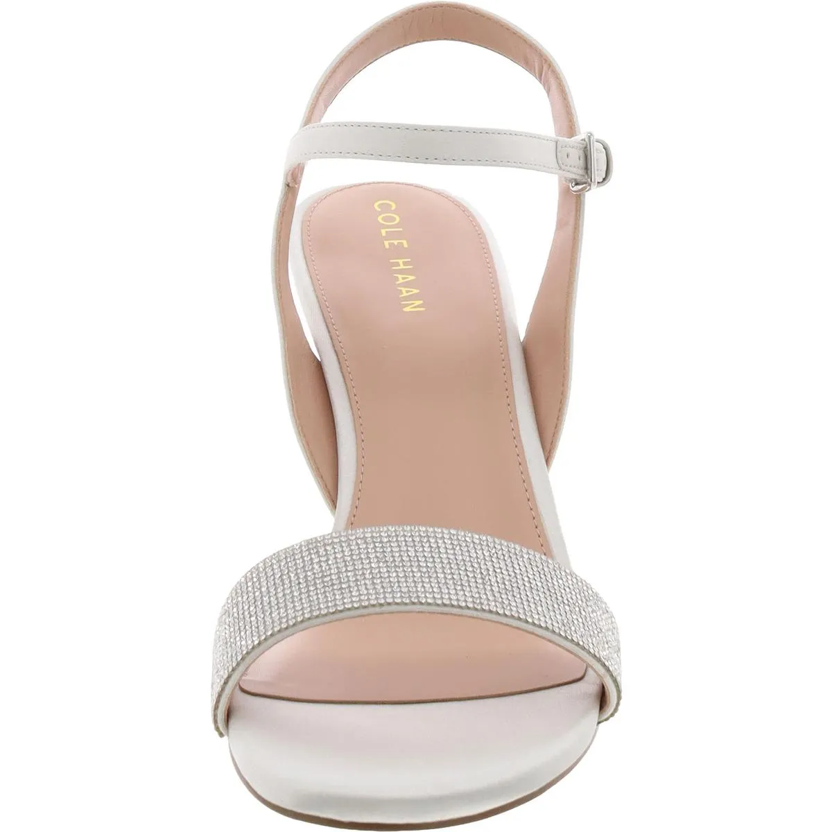 Josie Wedge Sandal Womens Rhinestone Satin Ankle Strap