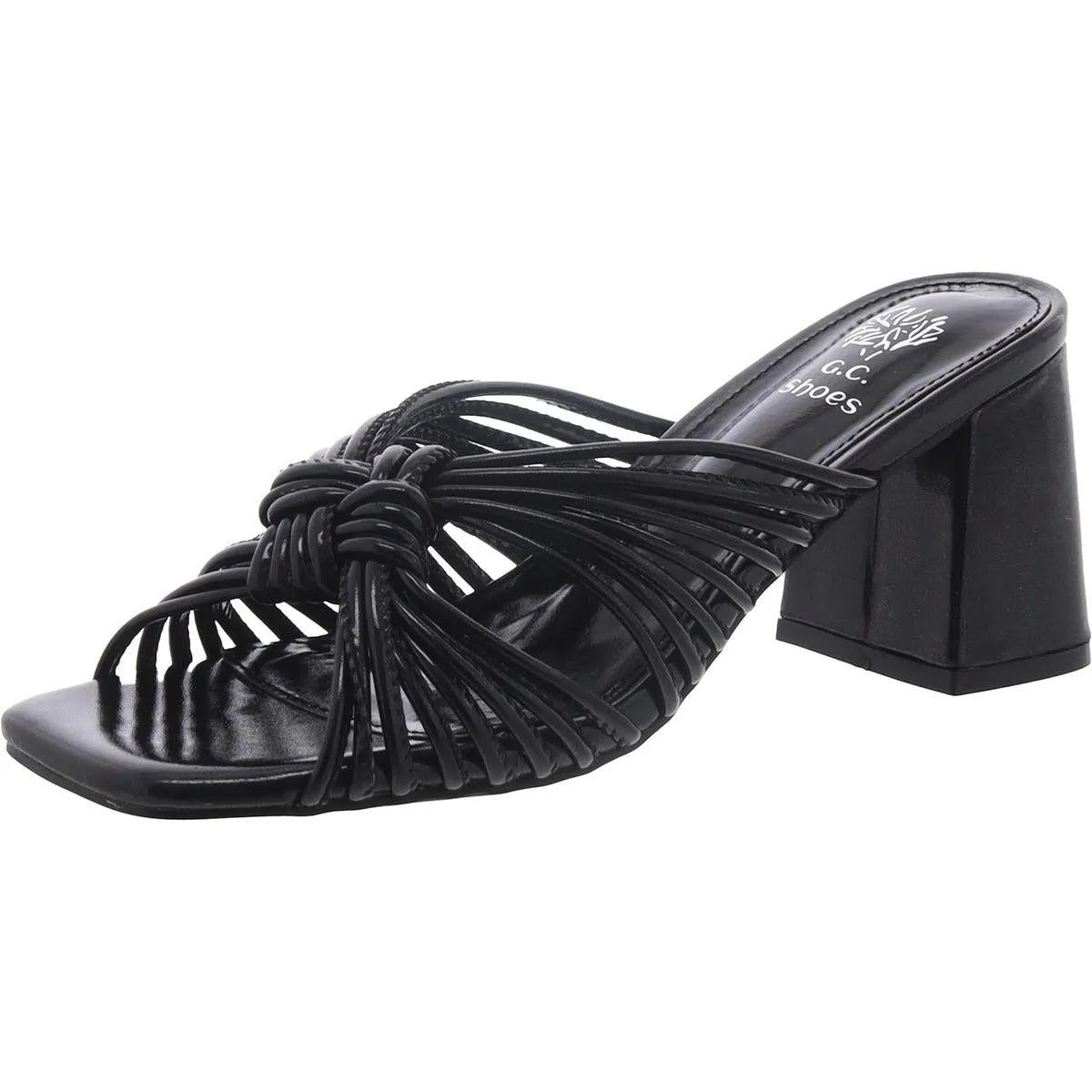 JOSIE Womens Faux Leather Square toe Block Heel